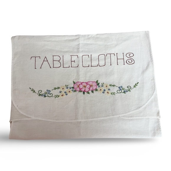 Vintage Embroidered Kitchen Linens for Tablecloths and Napkins Handmade Natural - Picture 3 of 8